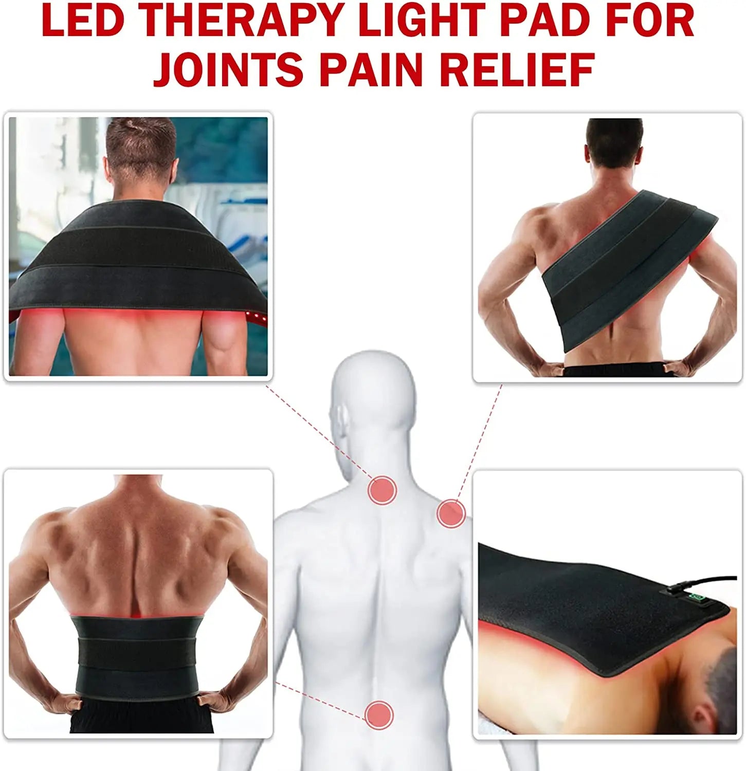 Red&Infrared Therapy Belt Body Wearable Wrap Large Heating Pad LED Beauty Devices for Face and Body Shoulder Joint Muscle